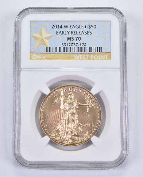 MS70 2014-W $50 American Gold Eagle - Early Releases - Graded NGC