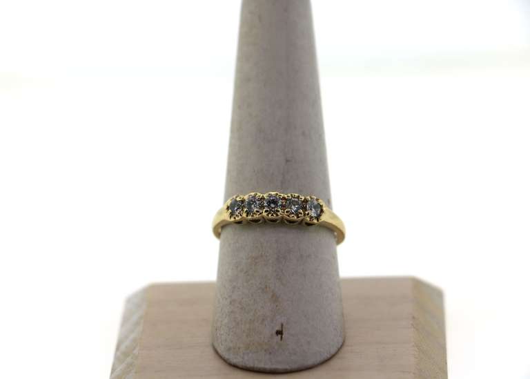 Rich Five Piece Diamond Ring with 14k Gold