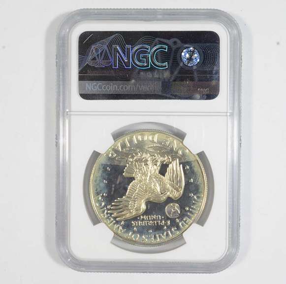 PF68 CAM 1974-S Eisenhower Silver Dollar - Graded NGC Rainbow Tone