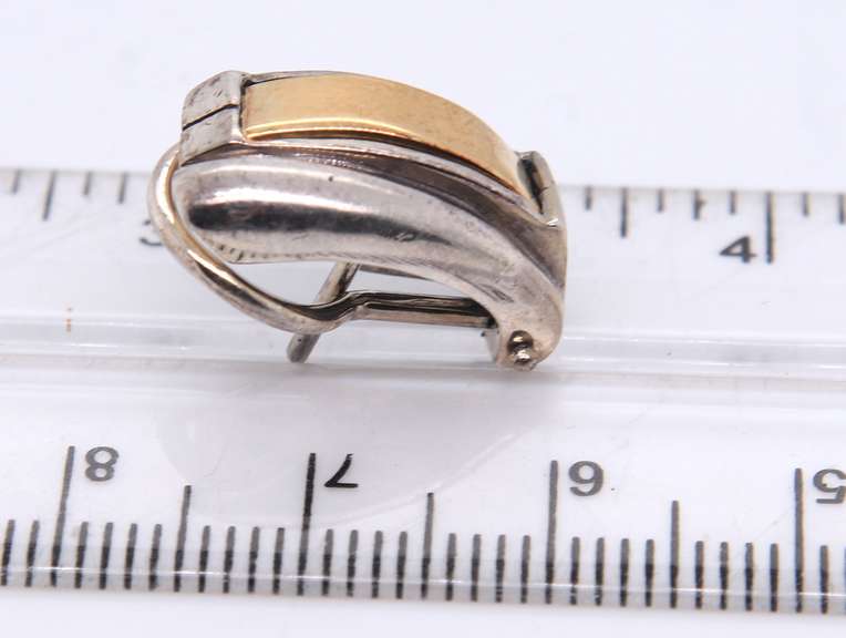 925/14kt Huggie Earrings