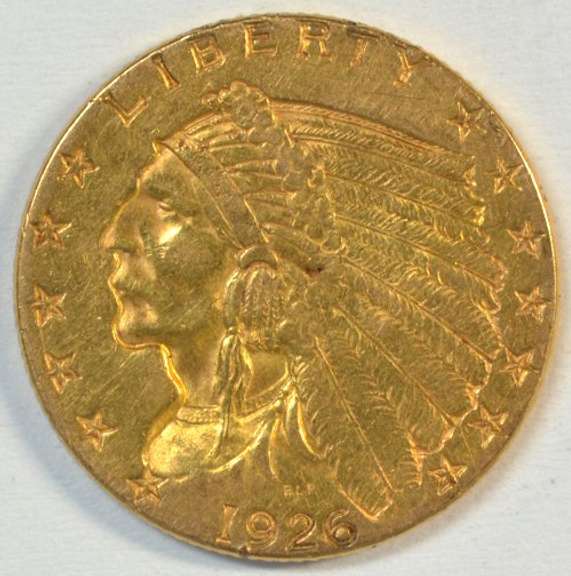 Nicer 1926 US $2.50 Indian Gold Piece. Lustrous