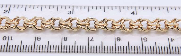 Gleaming 14KT Double Link Charm Bracelet