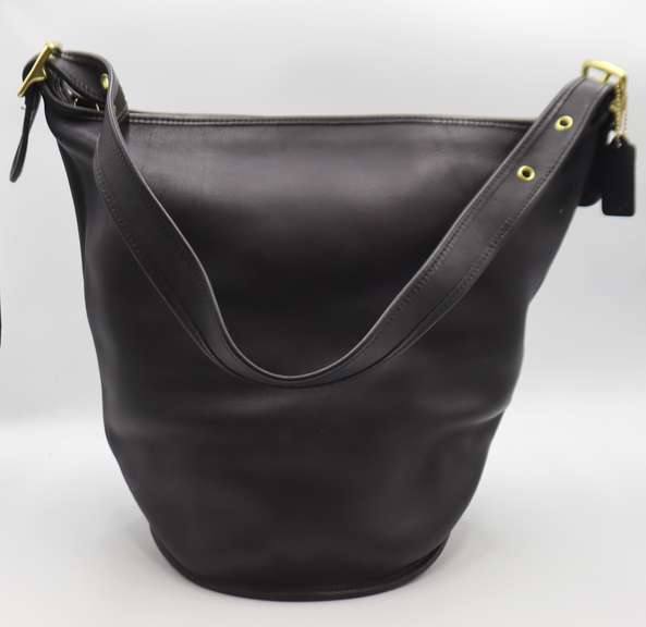 Coach Black Leather Duffle Sac