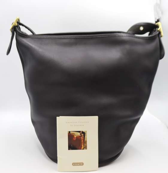 Coach Black Leather Duffle Sac