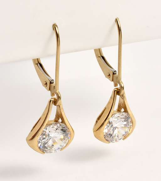 Pretty 14k Dangling CZ Earrings