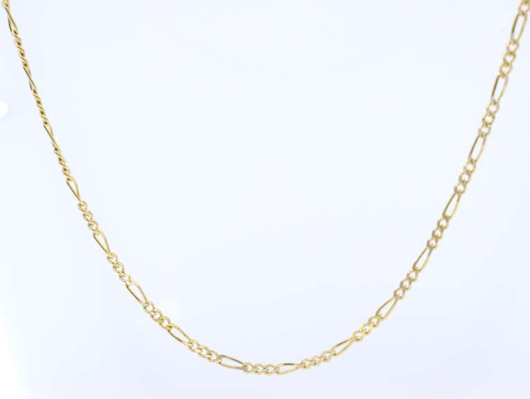 Simple Yellow Gold Figaro Link Chain Necklace