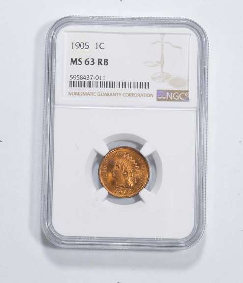 MS63 RB 1905 Indian Head Cent - Graded NGC
