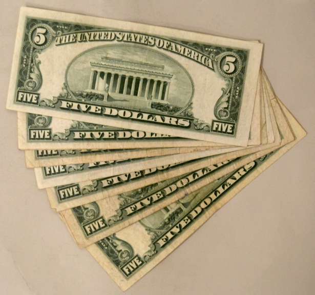 9$ 1953 Series $5 Silver Certificates