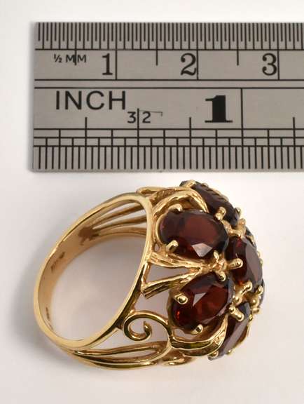 Bold Garnet Cluster Ring