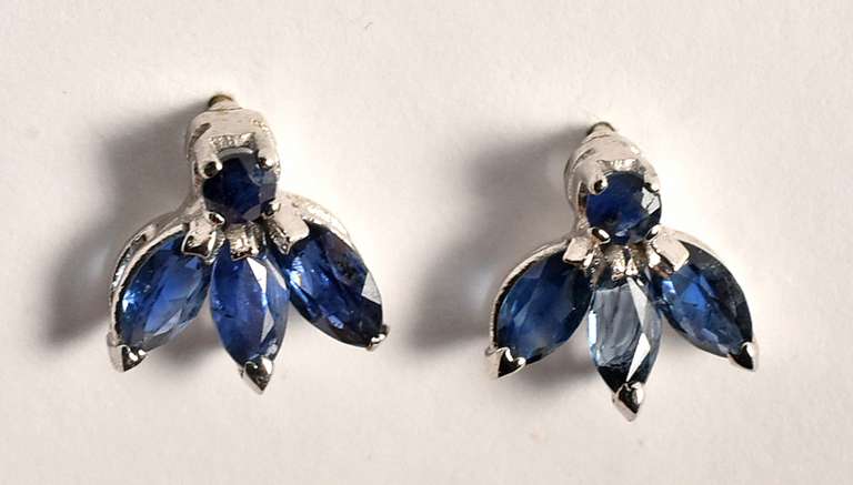 Sapphire Cluster Earrings
