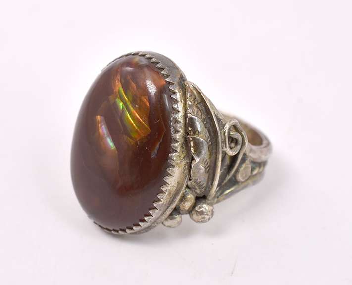 Vintage Fire Agate Ring in Sterling Silver