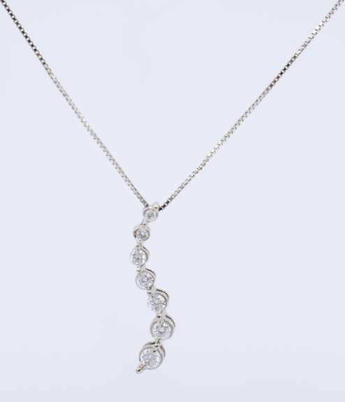 Brilliant White Gold Diamond Journey Pendant on Chain