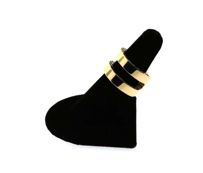 Thick Handmade Italian 14k Gold Contemporary Style Ring