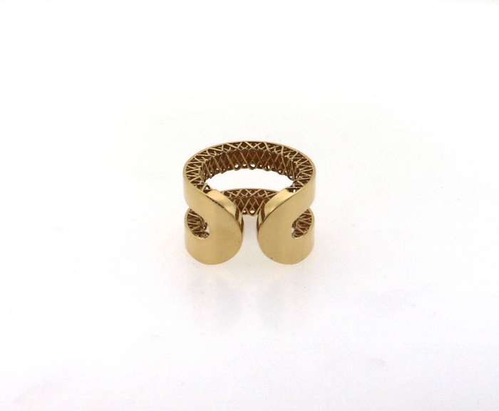 Thick Handmade Italian 14k Gold Contemporary Style Ring