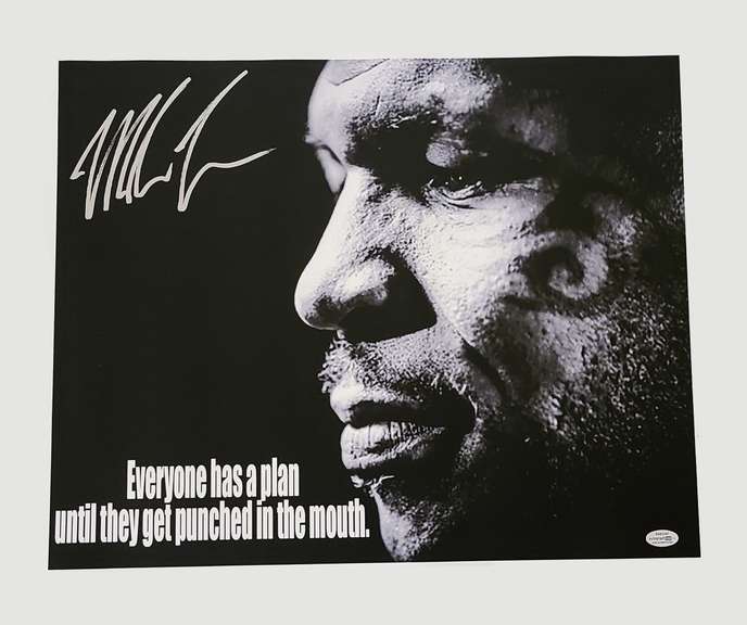 Mike Tyson Autographed Signed Everyone Has a Plan 16x20 Canvas ACOA
