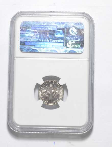 MS65 Error No Date Roosevelt Dime Obverse Struck Thru Capped Die - NGC
