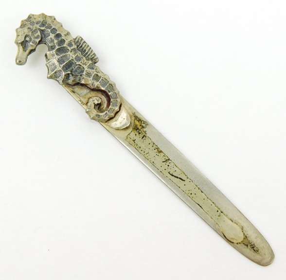 Vintage Sterling Sea Horse Book Mark