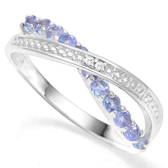 925 STERLING SILVER RD 2MM 0.47CT TANZANITE WOMEN RING