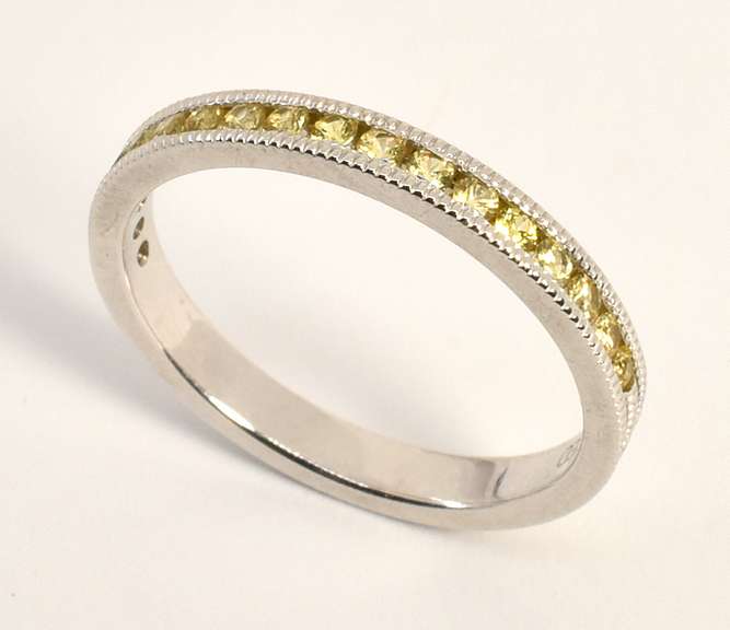 Delicate Yellow Sapphire WG Band