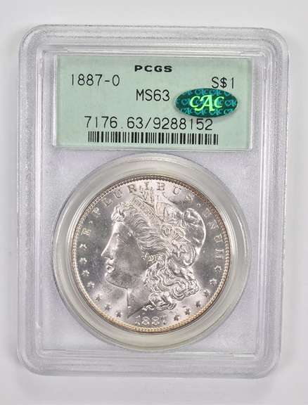 MS63 1887-O Morgan Silver Dollar - CAC - Graded PCGS