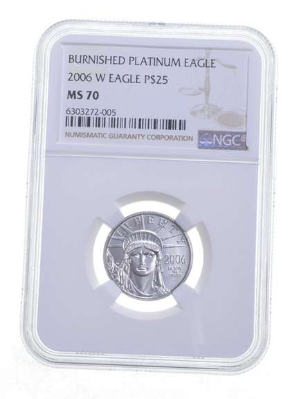 MS70 2006-W $25 Burnished American Platinum Eagle - Graded NGC