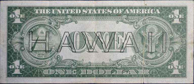 Series 1935A $1 Silver Certificate, World War II Hawaii Emergency Issue Note, Circulated.