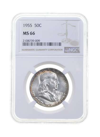 MS66 1955 Franklin Half Dollar - Graded NGC