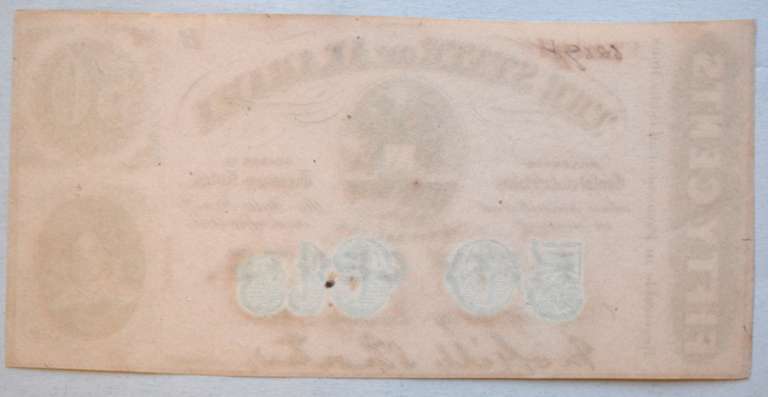 50 Cent Jan 1 1863 Series Alabama Note.
