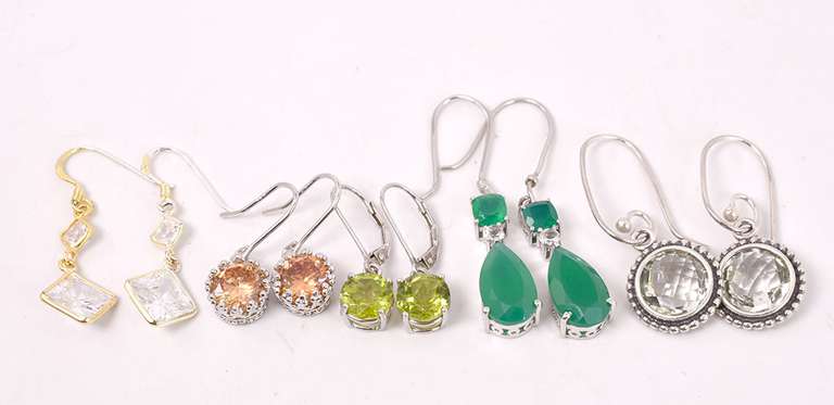 Collection of Gemstone Earrings in Sterling Silver
