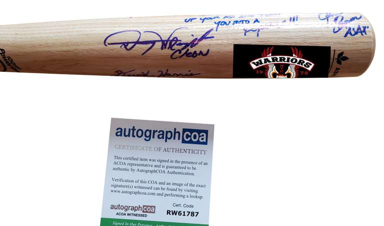 Warriors Cast Autographed X7 Baseball Bat James Remar +6 ACOA