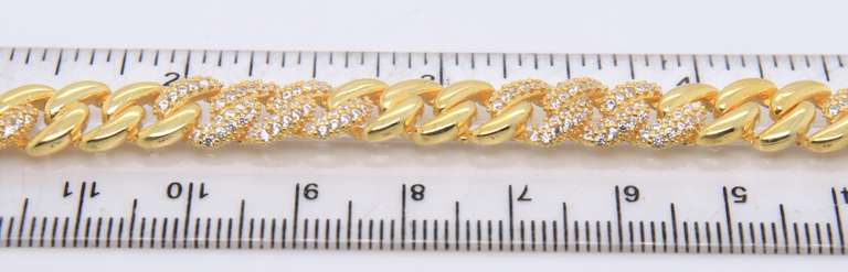 Sterling Silver Cubic Zirconia Curb Link Necklace