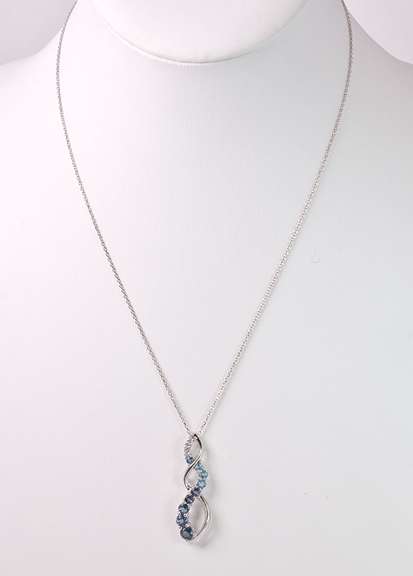 Marvelous Topaz Pendant Necklace in White Gold