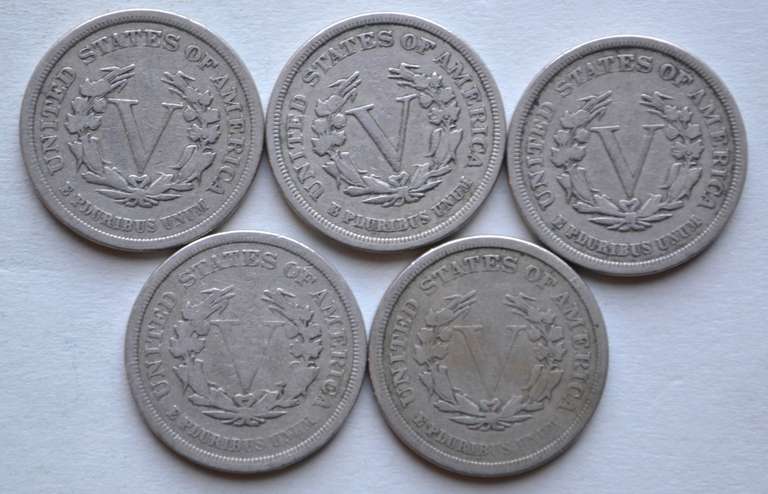 5 1883 Rackateer V Nickels