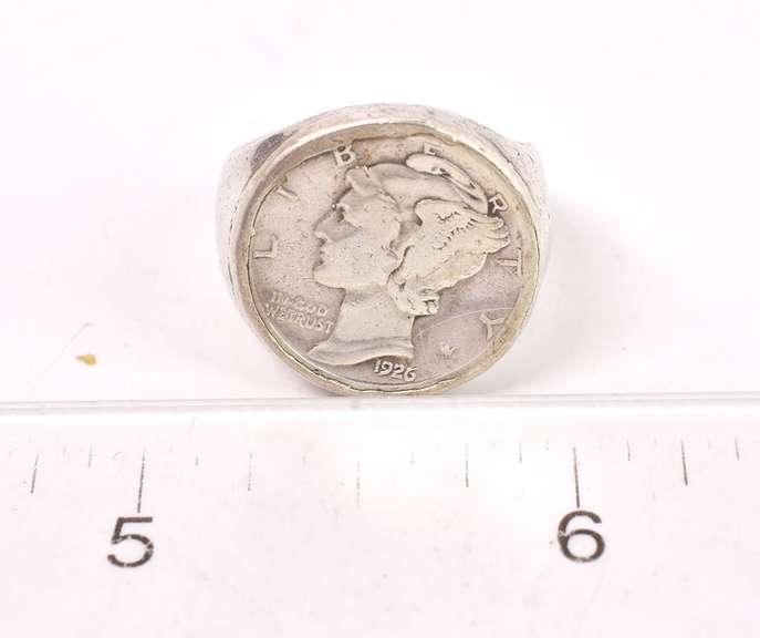 Mercury Dime Ring in Sterling Silver