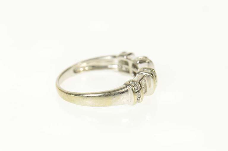 14K White Gold 0.56 Ctw Princess Diamond Wedding Band Ring