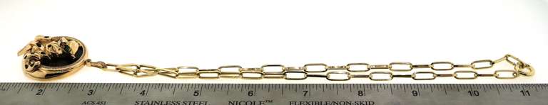 Penetrating Handmade Italian 14k Gold Panther Necklace