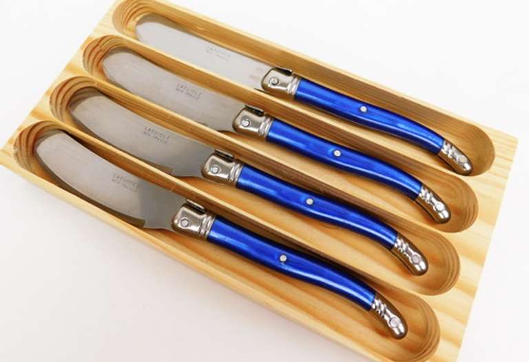 French Laguiole Cobalt Blue Cheese Spreaders
