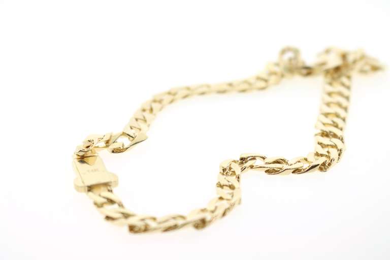 Handmade Italian 14k Gold Contemporary Curb Chain Necklace