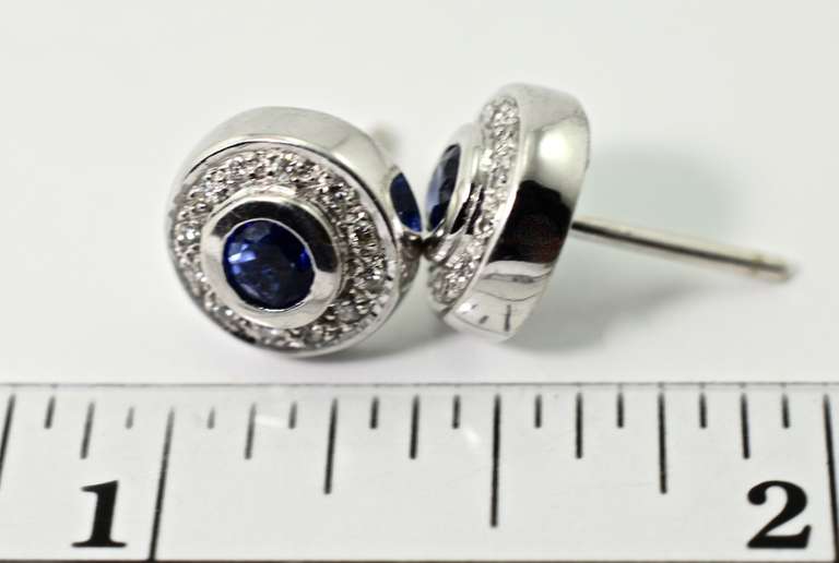 Feminine 18K Sapphire and Diamond Earrings