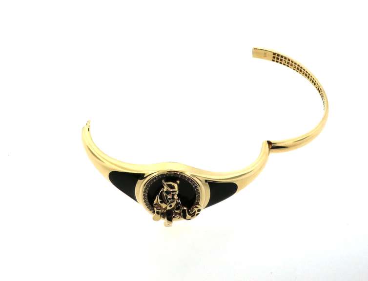 Regal Handmade Italian 14k Gold Panther Bracelet