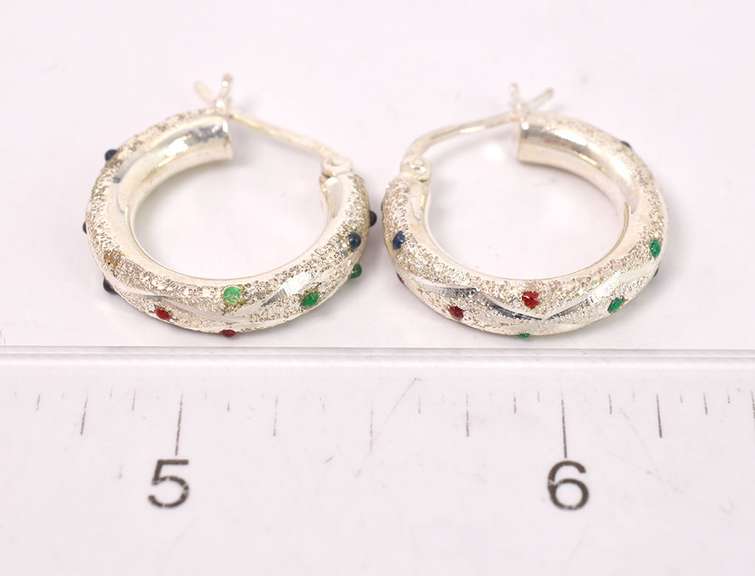 Colorful Earrings in Sterling Silver