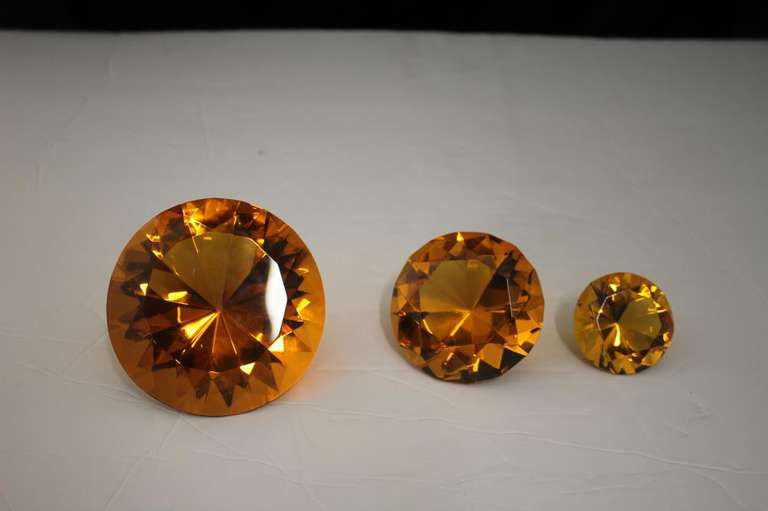 Trio Diamonds Crystal Amber