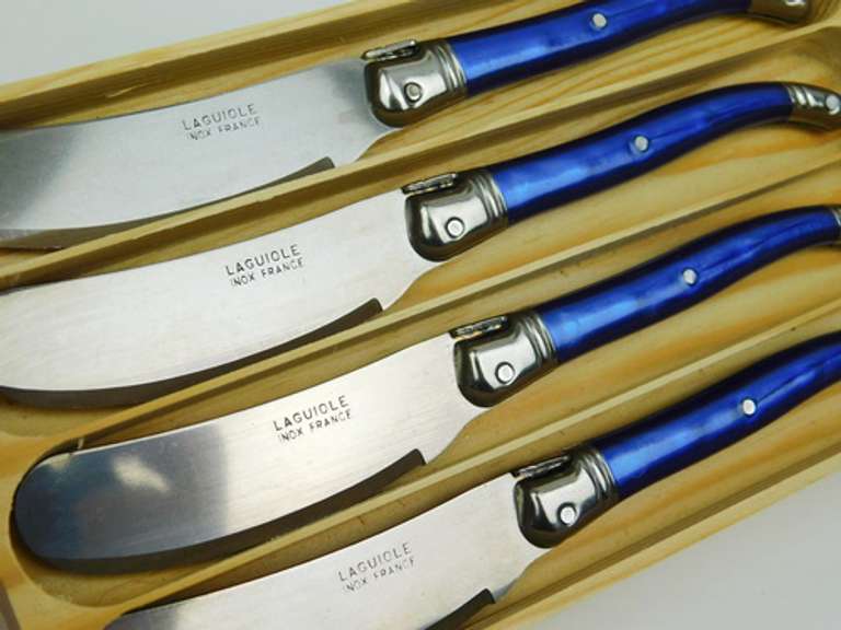French Laguiole Cobalt Blue Cheese Spreaders