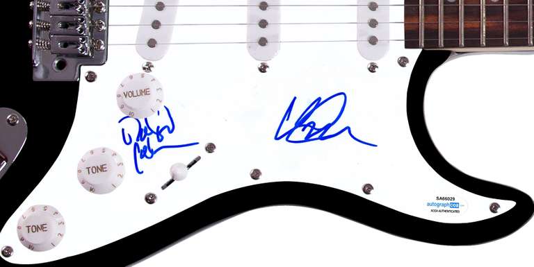 Earth Wind and Fire Autographed Signed Guitar ACOA