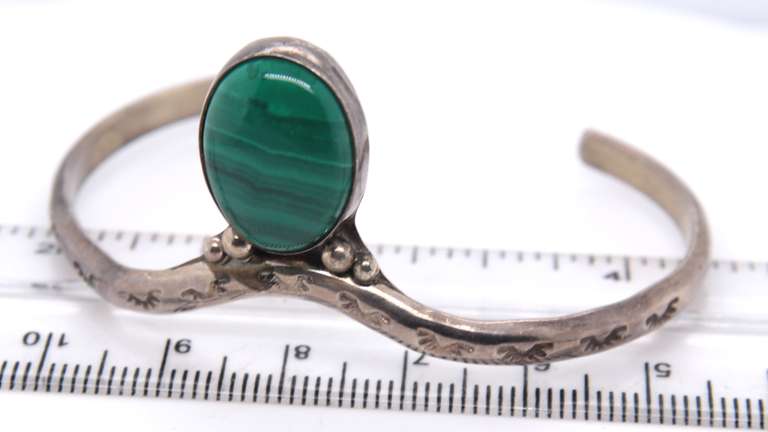 Sterling Silver Malachite Bangle
