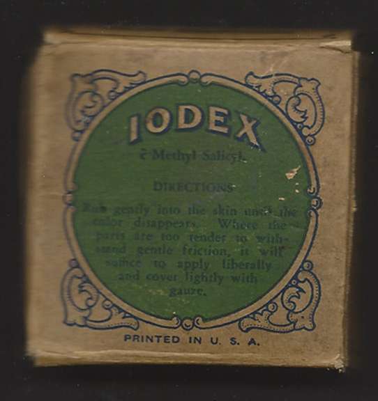 Iodex Methyl Salicylate Antique box Physician sample