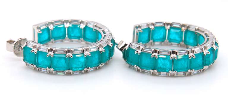 Streling Silver Green Cubic Zirconia Earrings