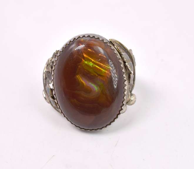 Vintage Fire Agate Ring in Sterling Silver