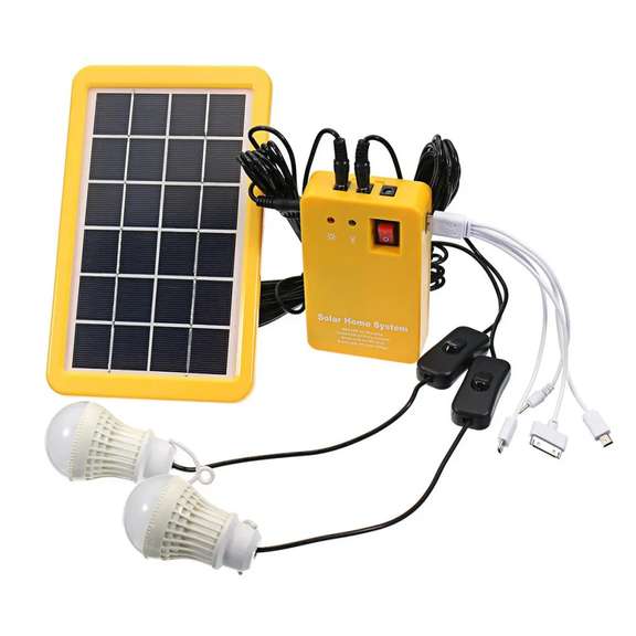 Solar Powered System Solar Panel Generator with 2 Bulbs