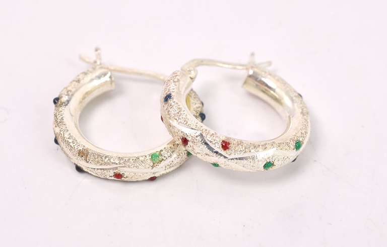 Colorful Earrings in Sterling Silver